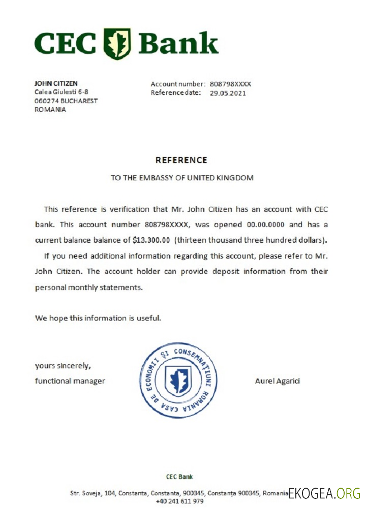 Roumanie , CEC Bank , reference